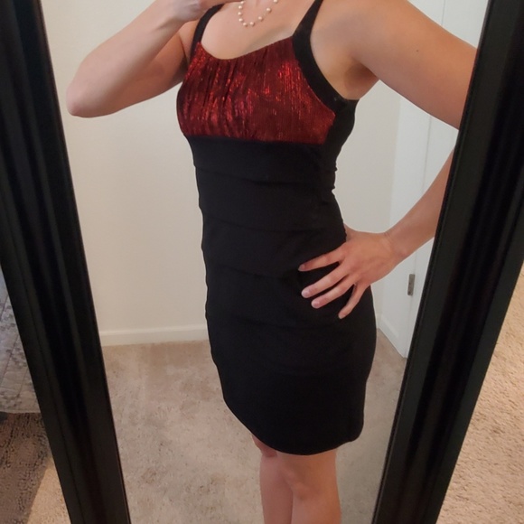 Sweet Storm Dresses & Skirts - Black and Red Tiered Sleeveless Dress